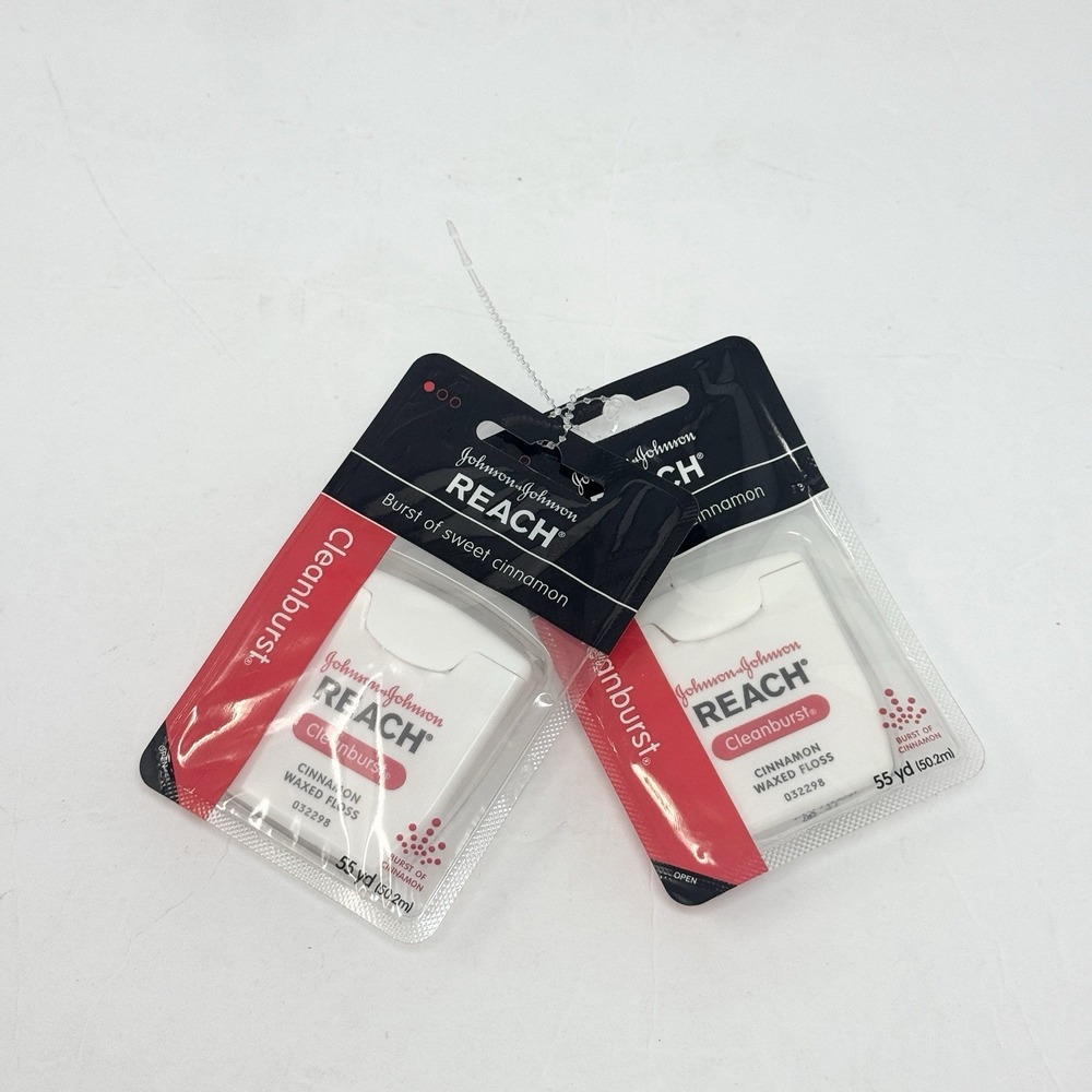 2 Pack Johnson&Johnson Reach Dental Floss Cleanburst Of Sweet Cinnamon 55 Yds Ea